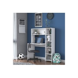 Escritorio-Librería Color Blanco, 113x40x142cm - Estilo Versátil y Espacioso