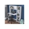 Escritorio-Librería Color Blanco, 113x40x142cm - Estilo Versátil y Espacioso
