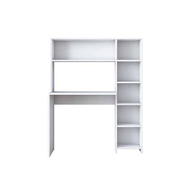 Escritorio-Librería Color Blanco, 113x40x142cm - Estilo Versátil y Espacioso