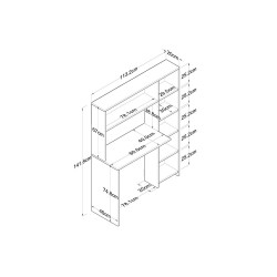 Escritorio-Librería Color Blanco, 113x40x142cm - Estilo Versátil y Espacioso
