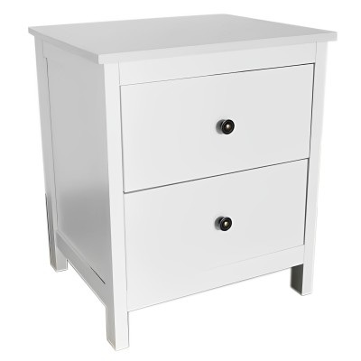 SALDO: Mesilla de Noche 2 Cajones Blanco 55cm x 48cm x 40cm