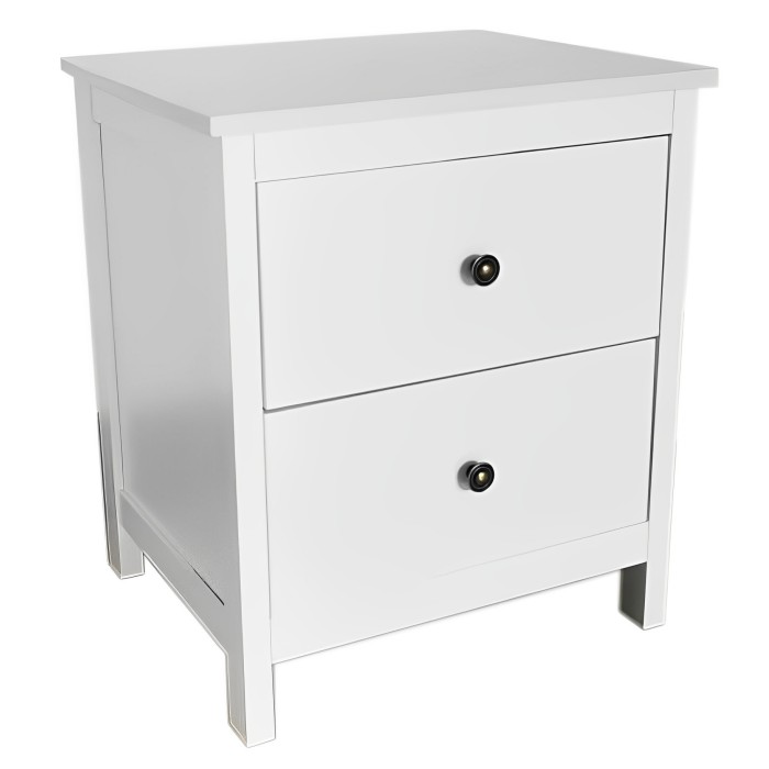 SALDO: Mesilla de Noche 2 Cajones Blanco 55cm x 48cm x 40cm