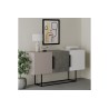 Buffet Moderno de 2 Puertas Color Gris Antique-Mocha-Blanco - 150x42x79.5 cm - Diseño Elegante para Comedor.