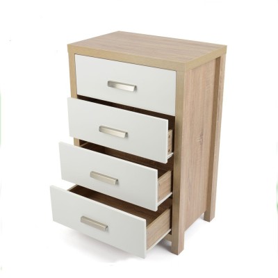 Sinfonier Dormitorio 4 Cajones Cambria Blanco 90cm - ¡Orden Perfecto!