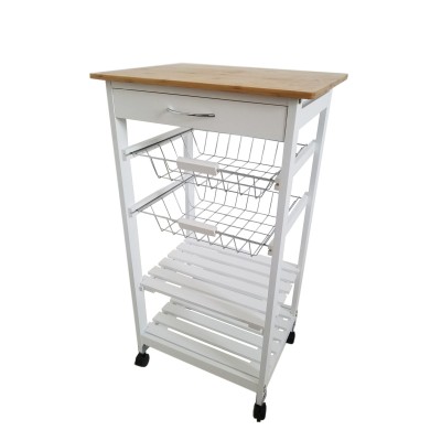 Verdulero Frutero 2 Cestas 2 Baldas y Cajón 87x47x37 Oporto 7