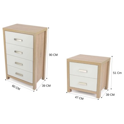 Sinfonier + 2 mesillas de Noche: Conjunto de 3 Piezas