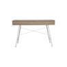 Mesa de Estudio y Trabajo con Cajones, Blanco y Roble, 120x48x76cm, Patas Metálicas - Moderna y Duradera