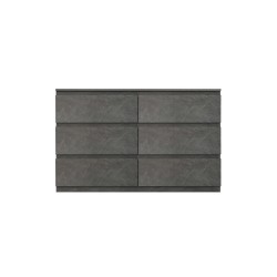 Cómoda de 6 Cajones con Amplio Espacio de Almacenaje - Mármol Gris - 120x40x75 cm - Mueble Moderno para Dormitorio.