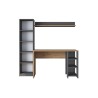 Mesa de Trabajo con Estantería, Antracita-Natural, 160x45x161.8 cm, Escritorio Moderno para Oficina y Estudio.