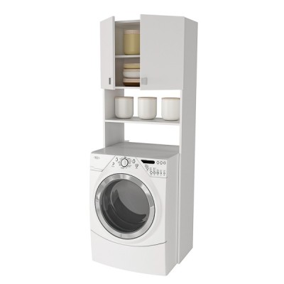 Armario Multiusos Fabricado en Melamina para Lavadora o Baño – 180 x 64 x 35 cm (alto x ancho x fondo)