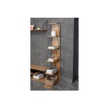 Estantería para Salón en Color Sonoma y Negro, 5 Niveles, 50x22x150 cm