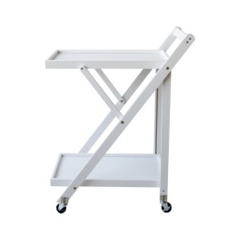 Camarera Plegable con Ruedas 65x40x85 Blanco - ¡Práctica y Elegante!