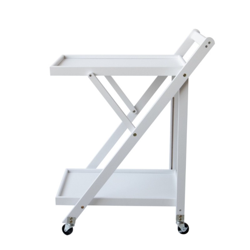 Camarera Plegable con Ruedas 65x40x85 Blanco - ¡Práctica y Elegante!