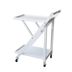 Camarera Plegable con Ruedas 65x40x85 Blanco - ¡Práctica y Elegante!