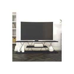 Mueble de TV con 3 Estantes, Soporte para TV en Color Antracita 120x30x33cm - Ideal para Salón y Sala de Estar