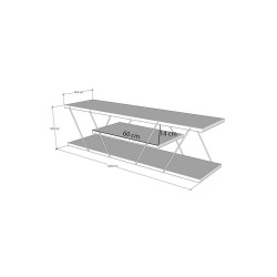 Mueble de TV con 3 Estantes, Soporte para TV en Color Antracita 120x30x33cm - Ideal para Salón y Sala de Estar
