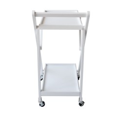 Camarera Plegable con Ruedas 65x40x85 Blanco - ¡Práctica y Elegante!