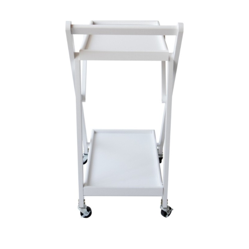 Camarera Plegable con Ruedas 65x40x85 Blanco - ¡Práctica y Elegante!