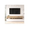 Mueble de TV de Pared Moderno Roble - 180x31,5x29,5 cm - 2 Cajones y Estantes.