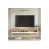 Mueble TV de Pared Color Blanco-Roble 140x31.6x29.6 cm - 2 Puertas - Estilo Moderno y Funcional.