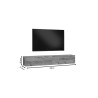 Mueble de TV de Pared moderno Blanco y Roble con 2 Cajones - 180x31.6x29.6 cm.