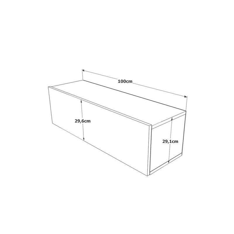 Mueble TV Moderno con Puerta en Melamina Color Antracita y Cambria 100x31.5x29.6cm - Diseño Elegante para Salón.