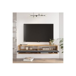 Mueble TV de Pared Color Antracita-Roble 140x31.6x29.6 cm - 2 Puertas - Estilo Moderno y Funcional.