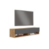 Mueble TV de Pared Color Antracita-Roble 140x31.6x29.6 cm - 2 Puertas - Estilo Moderno y Funcional.