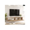 Mueble de TV de Pared moderno Color Roble con 2 Cajones - 180x31.6x29.6 cm.