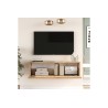 Mueble TV Moderno con Puerta en Melamina Color Madera 100x31.5x29.6cm - Diseño Elegante para Salón.