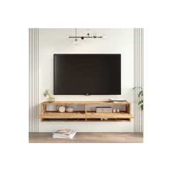 Mueble TV de Pared Color Roble 140x31.6x29.6 cm - 2 Puertas - Estilo Moderno y Funcional.