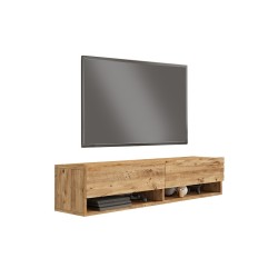 Mueble TV de Pared Color Roble 140x31.6x29.6 cm - 2 Puertas - Estilo Moderno y Funcional.