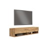 Mueble TV de Pared Color Roble 140x31.6x29.6 cm - 2 Puertas - Estilo Moderno y Funcional.