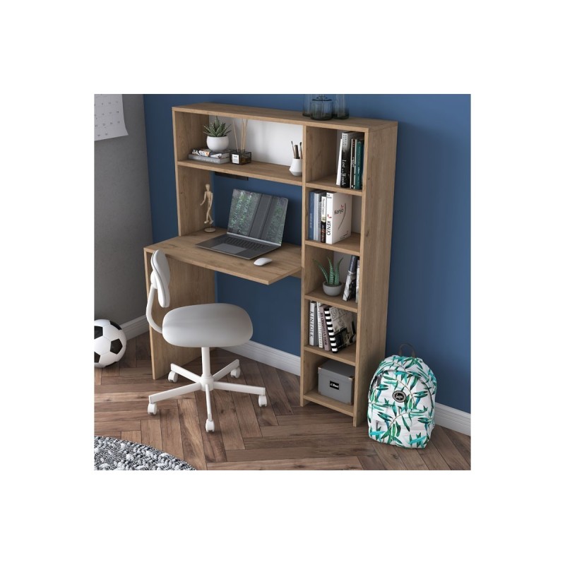 Escritorio-Librería Color Cambrian, 113x40x142cm - Estilo Versátil y Espacioso