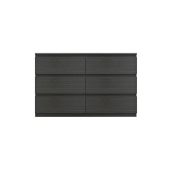 Cómoda de 6 Cajones con Amplio Espacio de Almacenaje - Color Wengue - 120x40x75 cm - Mueble Moderno para Dormitorio.