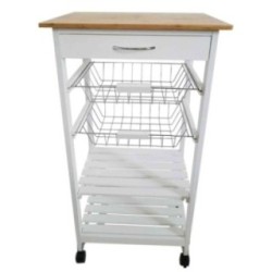 Verdulero Frutero 2 Cestas 2 Baldas y Cajón 87x47x37 Oporto 7