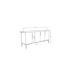 Buffet en Melamina Blanco, 180x40x78 cm, Diseño Moderno y Duradero