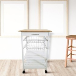 Verdulero Frutero 2 Cestas 2 Baldas y Cajón 87x47x37 Oporto 7