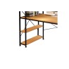 Escritorio  con Estantes - Melamina Avena Oscuro y Negro - 120x64x120 cm - Mesa de Trabajo Multifuncional para Oficina y Hogar