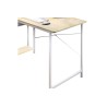Escritorio  con Estantes - Melamina Natural y Blanco - 120x64x120 cm - Mesa de Trabajo Multifuncional para Oficina y Hogar