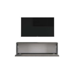 Mueble TV Moderno con Puerta en Melamina Gris Oscuro Antiguo 100x31.5x29.6cm - Diseño Elegante para Salón.