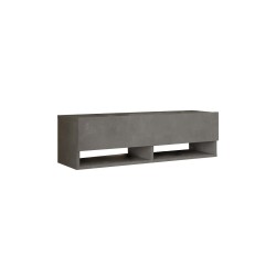 Mueble TV Moderno con 1 Puerta y Estantes en Melamina Color Gris Antracita - 100x31.5x29.6cm