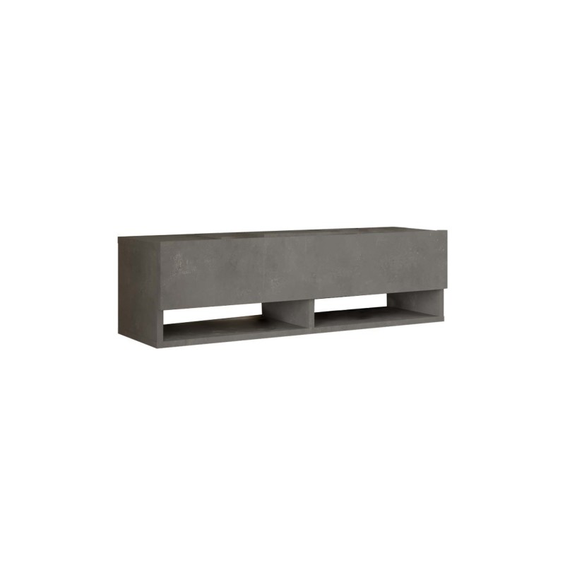 Mueble TV Moderno con 1 Puerta y Estantes en Melamina Color Gris Antracita - 100x31.5x29.6cm