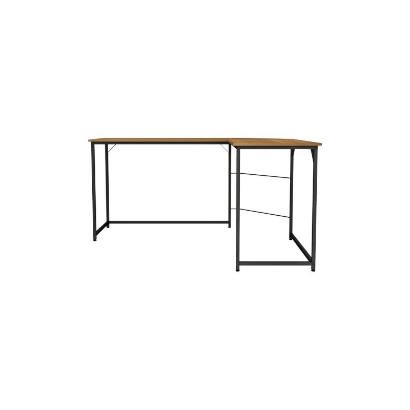 Escritorio de Oficina de Esquina Derecha en Melamina Nogal-Negro, 150x120x75 cm - Diseño Espacioso y Elegante.