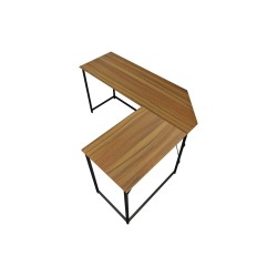 Escritorio de Oficina de Esquina Derecha en Melamina Nogal-Negro, 150x120x75 cm - Diseño Espacioso y Elegante.