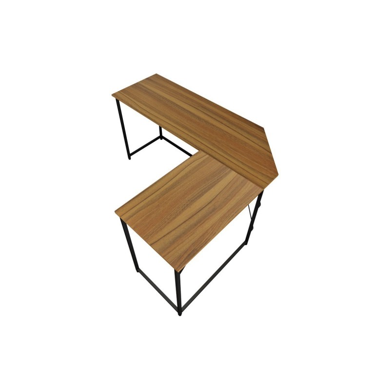 Escritorio de Oficina de Esquina Derecha en Melamina Nogal-Negro, 150x120x75 cm - Diseño Espacioso y Elegante.