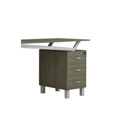 Mesa de Despacho con Cajones, Melamina Natural-Blanco, 140x60x76cm - Organización y Estilo para tu Oficina.