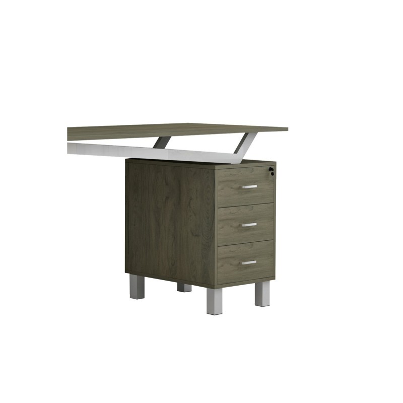 Mesa de Despacho con Cajones, Melamina Natural-Blanco, 140x60x76cm - Organización y Estilo para tu Oficina.