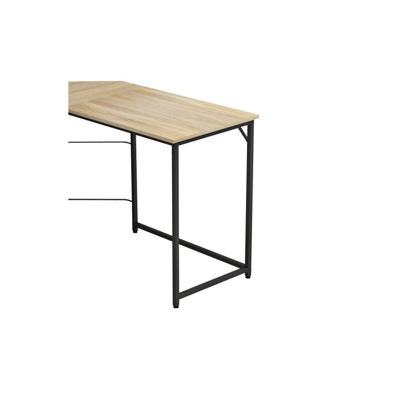 Escritorio de Oficina de Esquina Derecha en Melamina Cambria-Negro, 150x120x75 cm - Diseño Espacioso y Elegante.