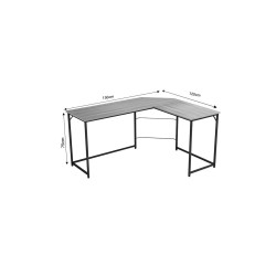 Escritorio de Oficina de Esquina Derecha en Melamina Cambria-Negro, 150x120x75 cm - Diseño Espacioso y Elegante.